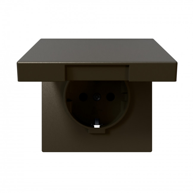 Розетка SCHUKO© с крышкой и защитными шторками 16A 250V~ 2P+T, цвет Бронза