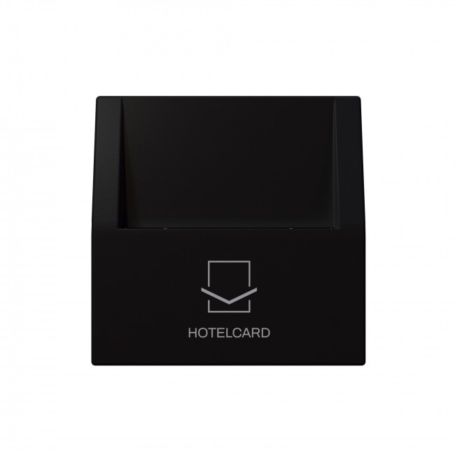 Отельный карточный выключатель с накладкой 10А, 250В, цвет Черный матовый (soft touch)