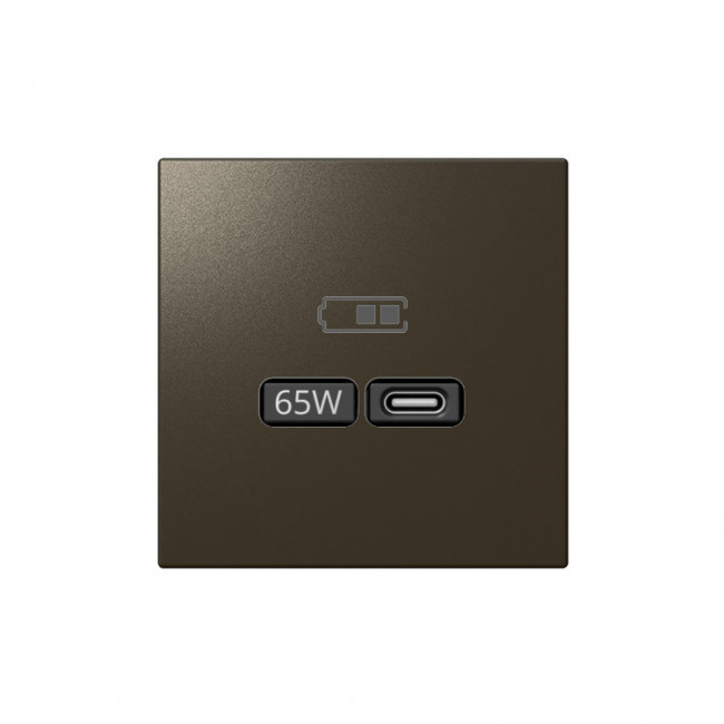 USB зарядка 65W тип "С" и тип "А", 220-240В, 50-60Мгц, цвет Бронза
