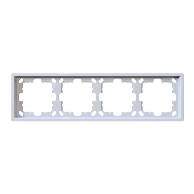 Рамка серия FD 4-постовая, цвет белый глянцевый