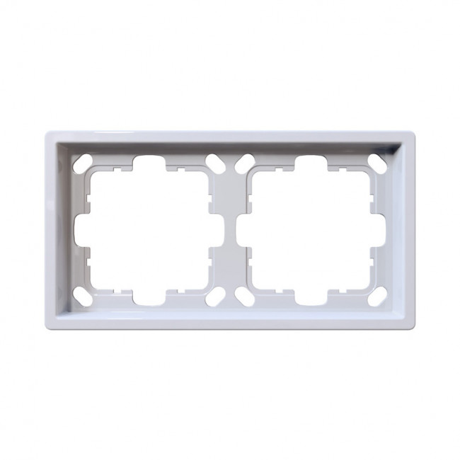 Рамка серия FD 2-постовая, цвет белый глянцевый
