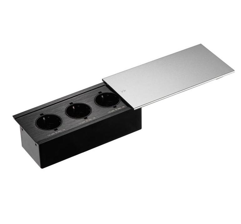 Розеточный блок Mebax JX-719J (серия JX), серебристый