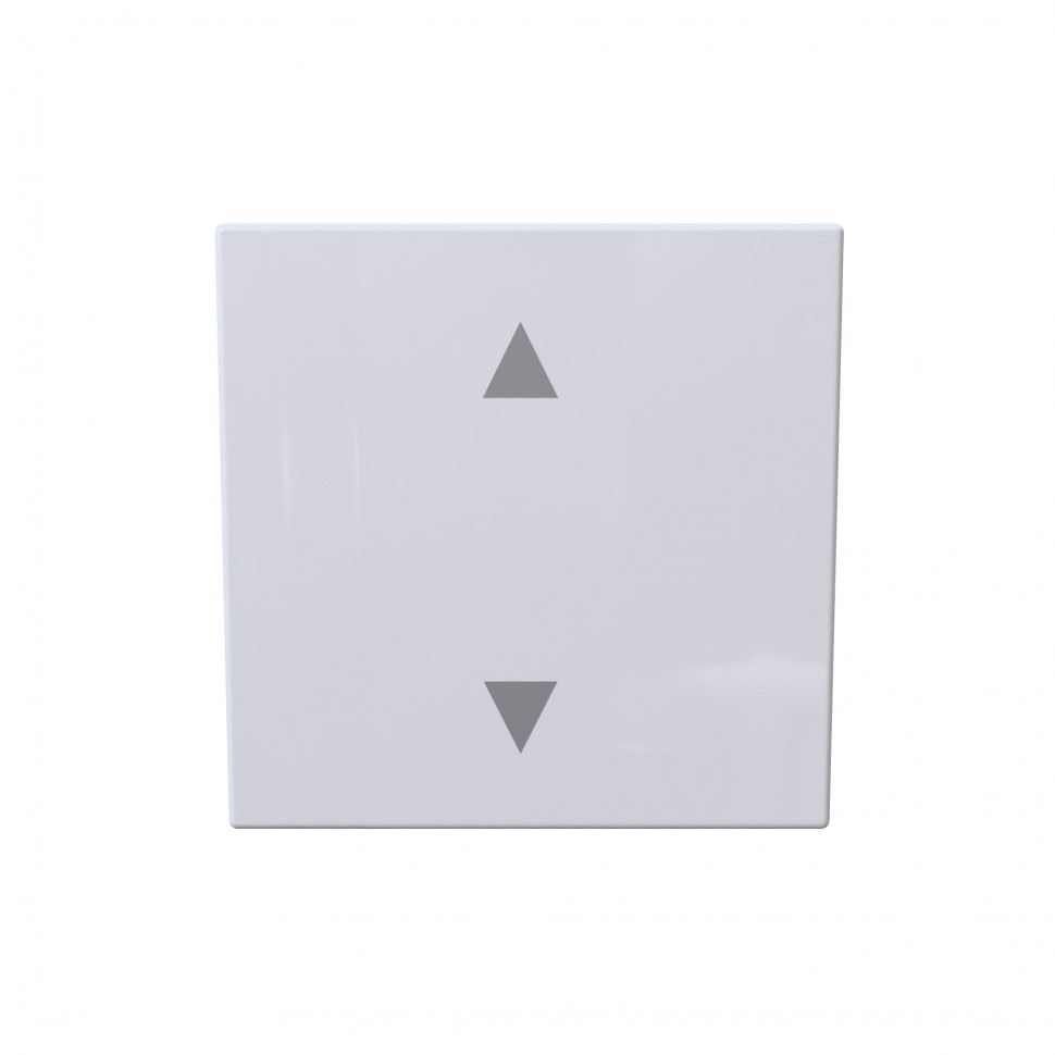 Выключатель одноклавишный для штор 10A 250V~ с накладкой, цвет белый глянцевый
