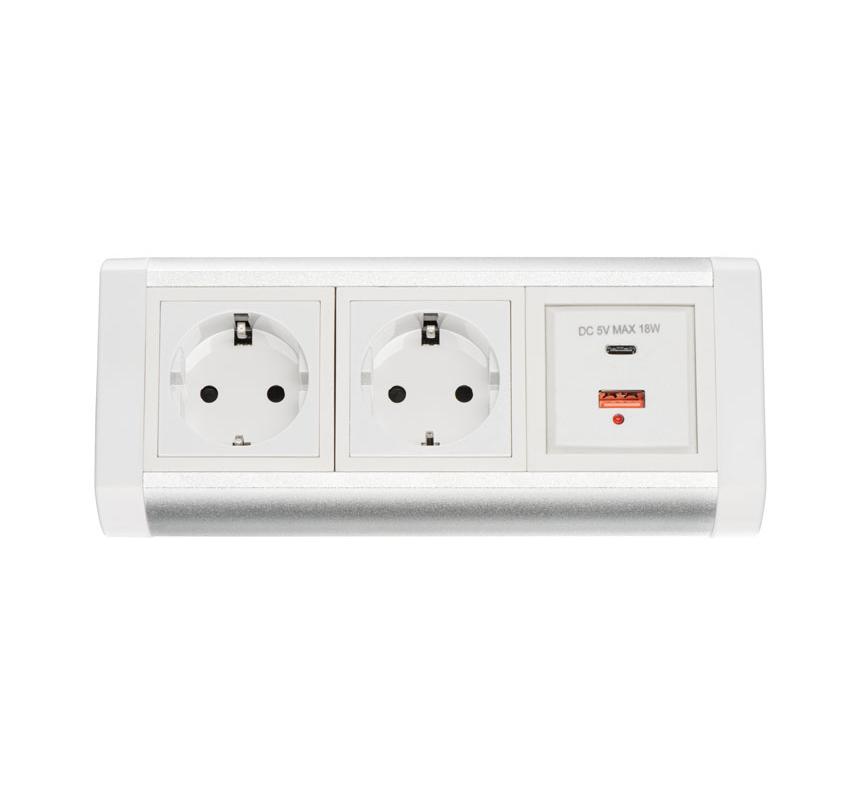 Розеточный блок Mebax LK-RSA97302U1TC, белый