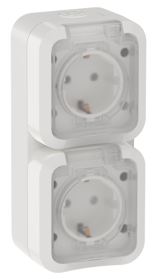 TORS Розетка 2-местная горизонтальная 16А IP55 TS322 белый IEK