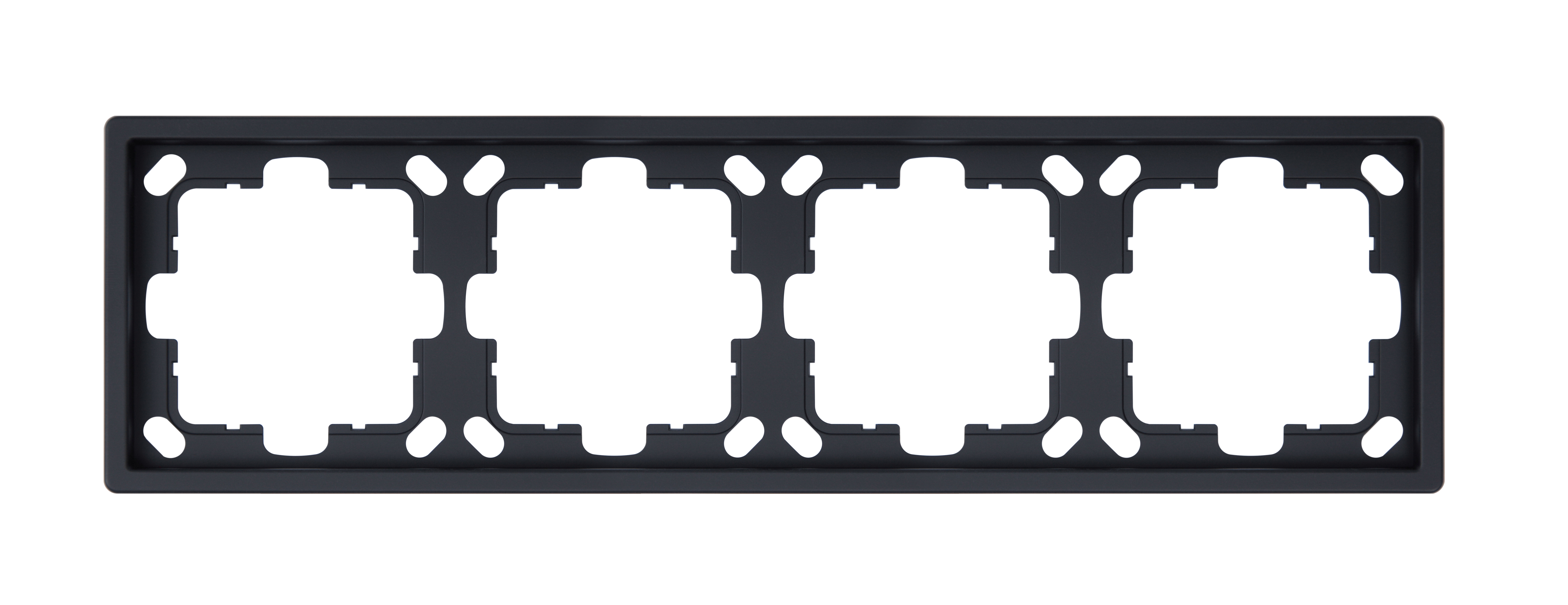 Рамка серия FD 4-постовая, цвет Черный матовый (soft touch)