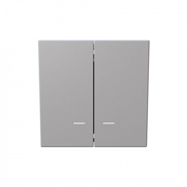 Выключатель двухклавишный со светодиодами 10A 250V~ с накладкой, цвет Белый матовый (soft touch)