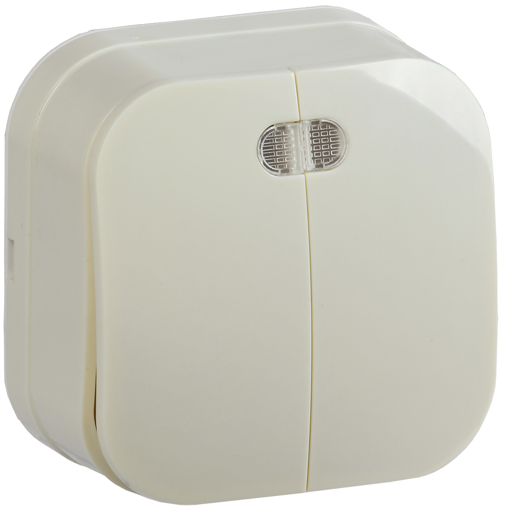 GLORY Выключатель 2-клавишный для открытой установки с индикацией 10А ВС20-2-1-ХК кремовый IEK