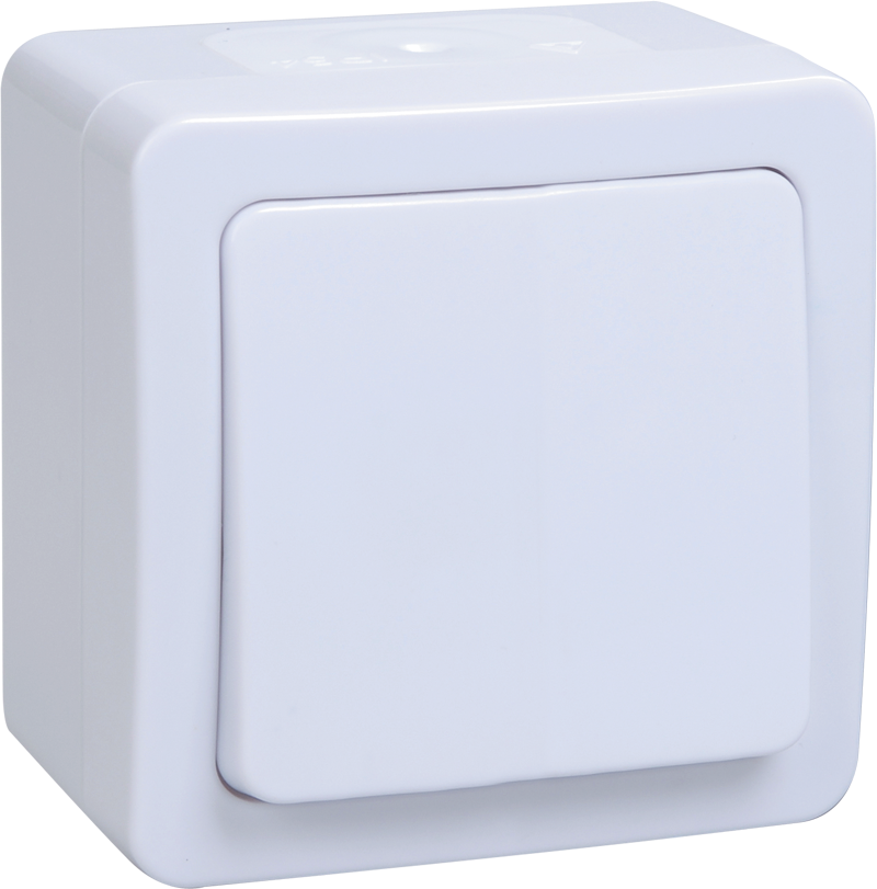 Выключатель 1-клавишный для открытой установки ВС20-1-0-ГПБ IP54 ГЕРМЕС PLUS (цвет клавиши: белый) IEK