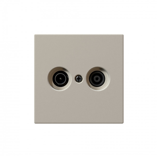 Розетка TV+FM Φ9.5mm проходная с накладкой, цвет Сахара