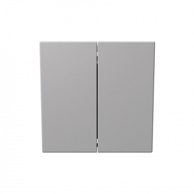 Выключатель двухклавишный 10A 250V~ с накладкой, цвет Белый матовый (soft touch)