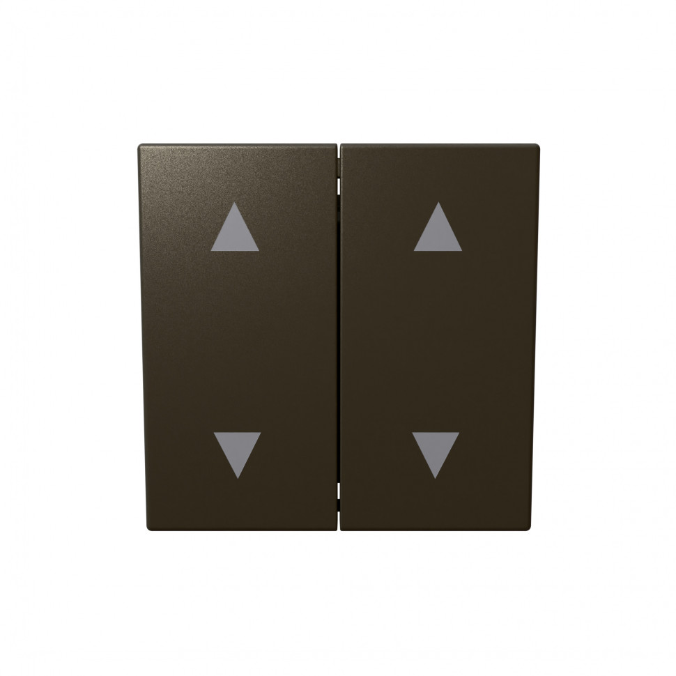 Выключатель двухклавишный для штор 10A 250V~ с накладкой, цвет Бронза