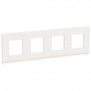 Unica Pure Белое стекло/Белая Рамка 4-ная горизонтальная