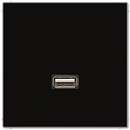 JUNG Мех Розетка USB-удлинитель 1 местная Jung LS Черный (MALS1122SW)