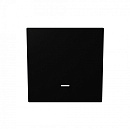 Выключатель одноклавишный проходной со светодиодом 10A 250V~ с накладкой, цвет Черный матовый 