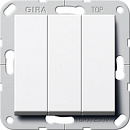 Выключатель/переключатель трехклавишный Gira System 55 белый глянцевый