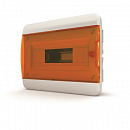 Щит встраиваемый 12 мод. IP41, прозрачная оранжевая дверца