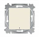 ABB EPJ Levit cлоновая коcть / белый Выключатель кнопочный 1-кл, с подсветкой