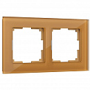  Рамка на 2 поста (бронзовый,стекло), WL01-Frame-02 