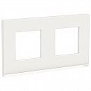 Unica Pure Белое стекло/Белая Рамка 2-ная горизонтальная