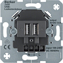 USB-розетка 2-ая для подзарядки 230 V, 3.0A Антрацит Berker