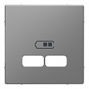 SE Merten D-Life Нержавеющая Сталь Накладка центральная для USB механизма 2,1А