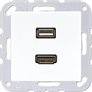 Jung Мех Розетка HDMI+USB A/AS Белый (MAA1163WW)