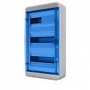 Щит навесной 36 мод. IP65, прозрачная синяя дверца