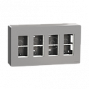 Unica System+ Алюминий Блок открытой установки 4х2