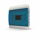 Щит встраиваемый 8 мод. IP41, прозрачная синяя дверца
