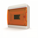 Щит навесной 8 мод. IP41, прозрачная оранжевая дверца