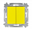ABB EPJ Levit жёлтый / дымчатый чёрный Выключатель кнопочный 2-клавишный
