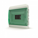 Щит встраиваемый 8 мод. IP41, прозрачная зеленая дверца