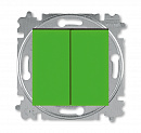 ABB EPJ Levit зелёный / дымчатый чёрный Переключатель 2-клавишный