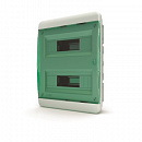 Щит встраиваемый 24 мод. IP41, прозрачная зеленая дверца