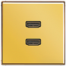Jung Мех Розетка HDMI 2-местная LS Имитация золота (MAGO1133)
