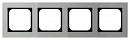 Ospel Sonata Алюминий Рамка 4-ая (6 мм без вставки)