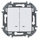 Legrand INSPIRIA Выключатель двухклавишный с подсветкой/индикацией  10 AX - 250 В~ - белый