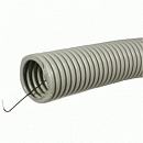 Труба ПВХ гибкая гофр. д.32мм, тяжёлая с протяжкой, 25м, цвет серый (арт. 91532)