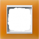 Рамка 1-ая Gira Event Матово-Оранжевый цвет вставки Белый глянцевый