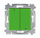 ABB EPJ Levit зелёный / дымчатый чёрный Выключатель жалюзи 2-кл, без фиксации