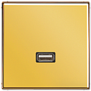 JUNG Мех Розетка USB-удлинитель 1 местная Jung LS Имитация золота (MAGO1122)