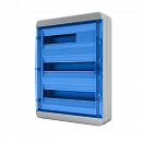 Щит навесной 54 мод. IP65, прозрачная синяя дверца