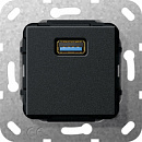 Разъем USB 3.0 A удлинитель Gira Черный матовый