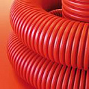 Труба гибкая двустенная для кабельной канализации д.63мм, цвет красный, в бухте 50м., с протяжкой (а
