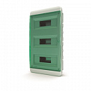 Щит встраиваемый 36 мод. IP41, прозрачная зеленая дверца