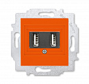 ABB EPJ Levit Оранжевый / дымчатый чёрный USB зарядка двойная, , оранжевый