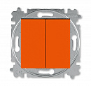 ABB EPJ Levit Оранжевый / дымчатый чёрный Выключатель 2-клавишный, , оанжевый/дымчатый чёрный