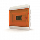 Щит встраиваемый 8 мод. IP41, прозрачная оранжевая дверца