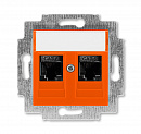 ABB EPJ Levit Оранжевый / дымчатый чёрный Розетка компьютерная, 2хRJ45 кат,6, , оранжевый